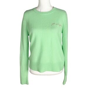 Favorite Daughter 100% Cashmere Sweater Size M Green Mint Crew Neck